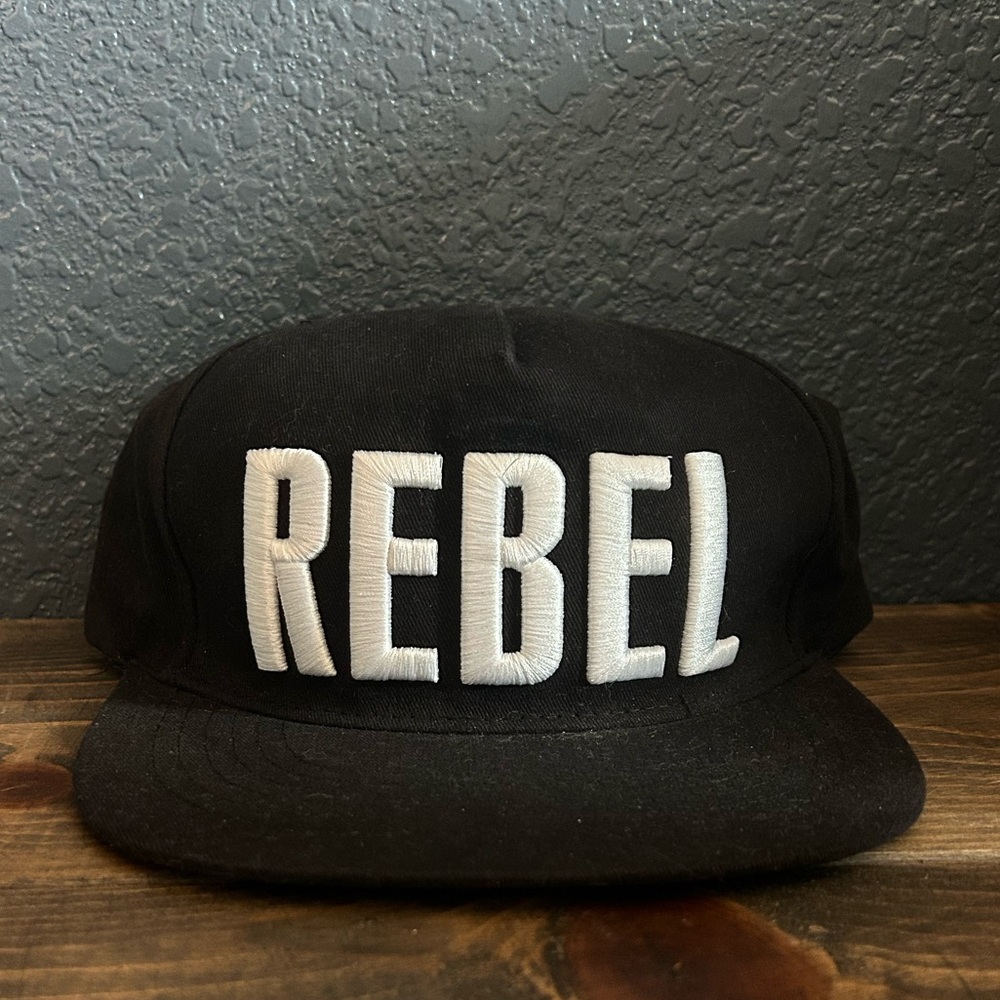 Disney Rebel SnapBack Black Cap with White 'REBEL' Embroidery Star Wars Disney